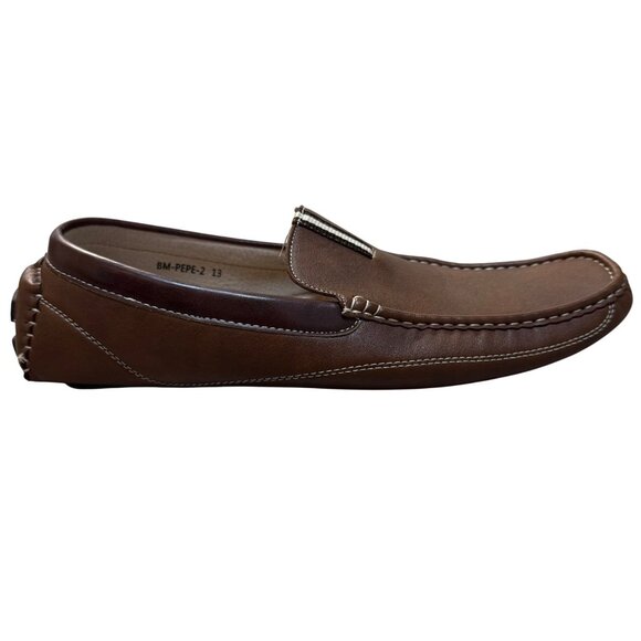 Bruno Marc Driving Moccasins Loafers Mens 13 Brown Slip On Shoes Italian Style - Picture 2 of 15